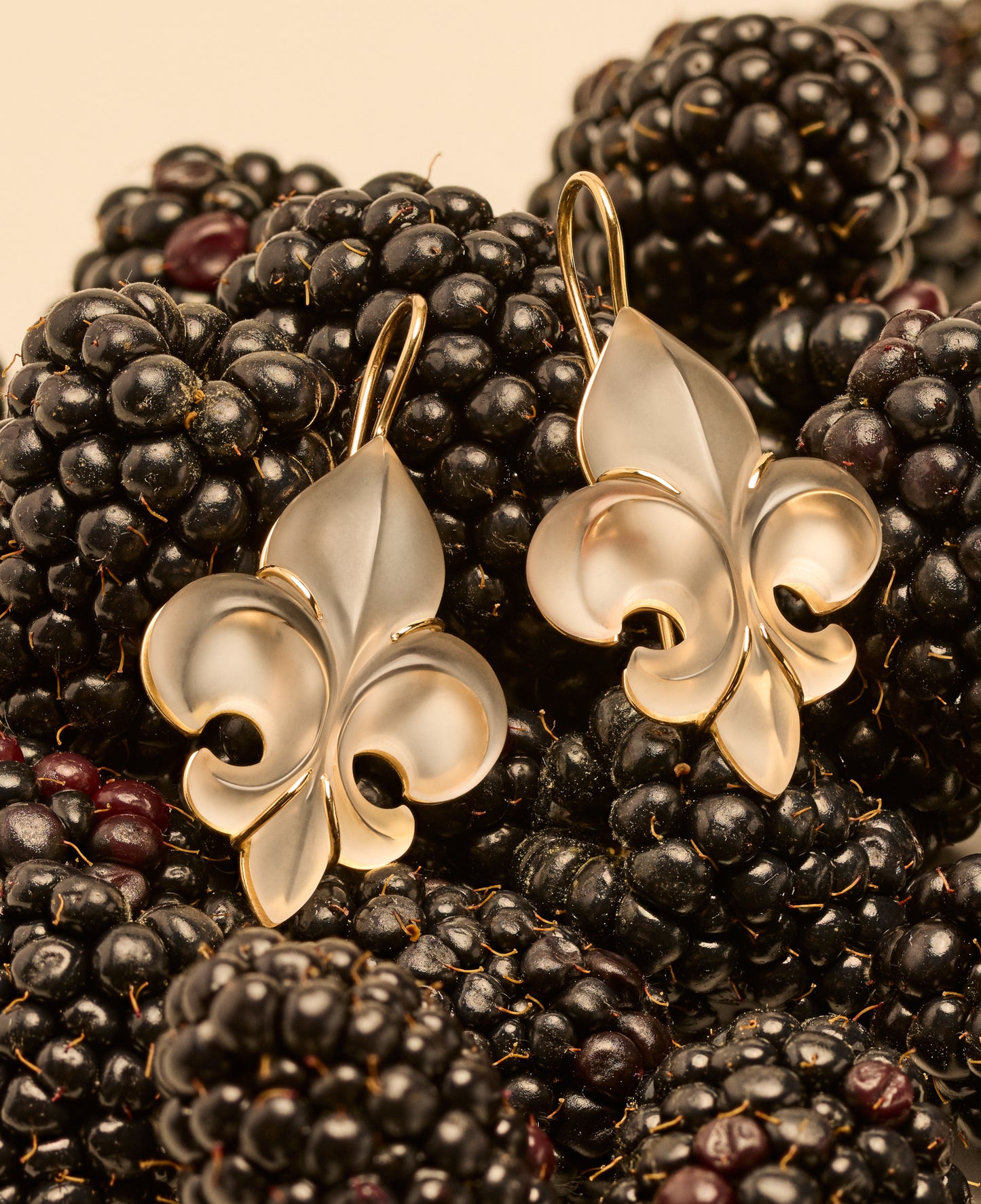 Mini Frosted Fleur de Lys Earrings