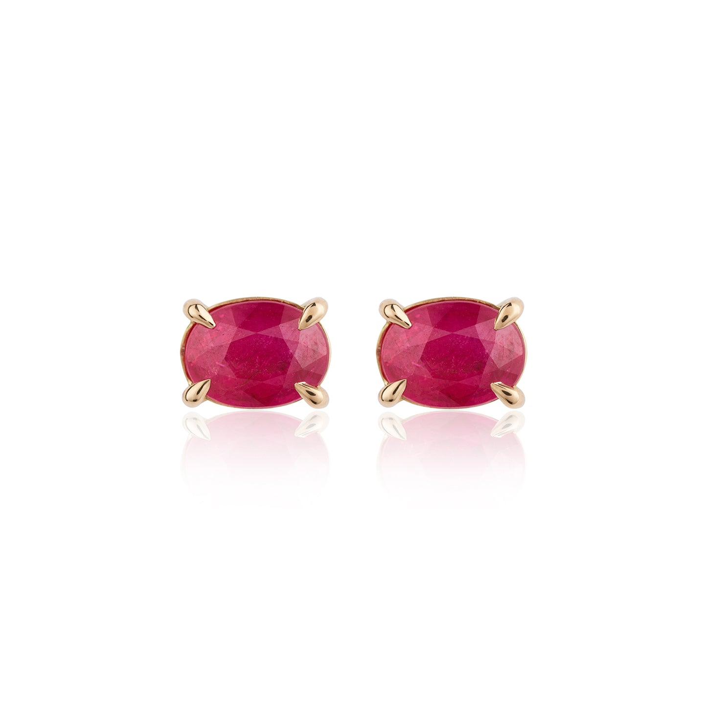 Ruby Oval Stud Earrings