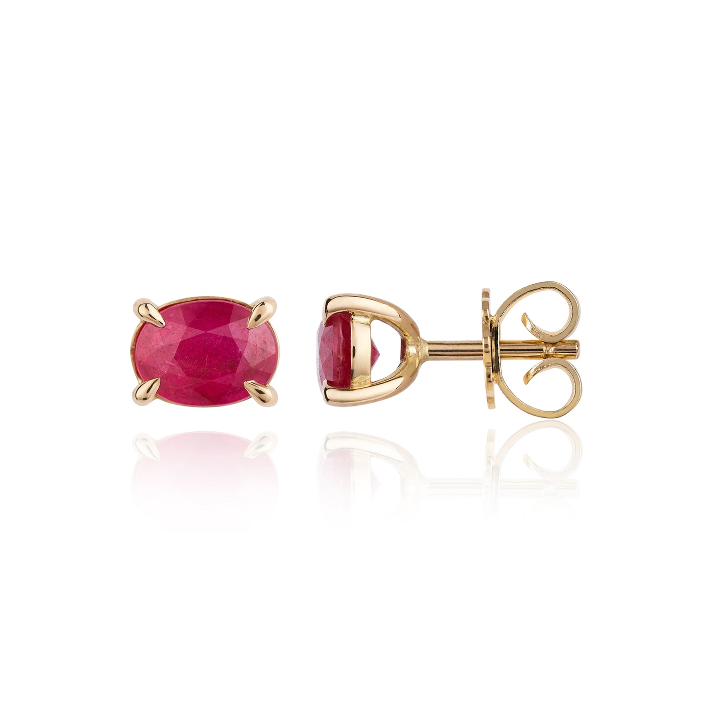 Ruby Oval Stud Earrings