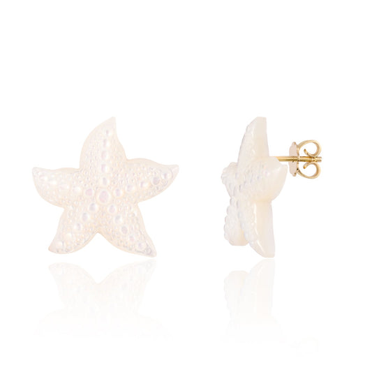 Star-shaped earrings on a white background