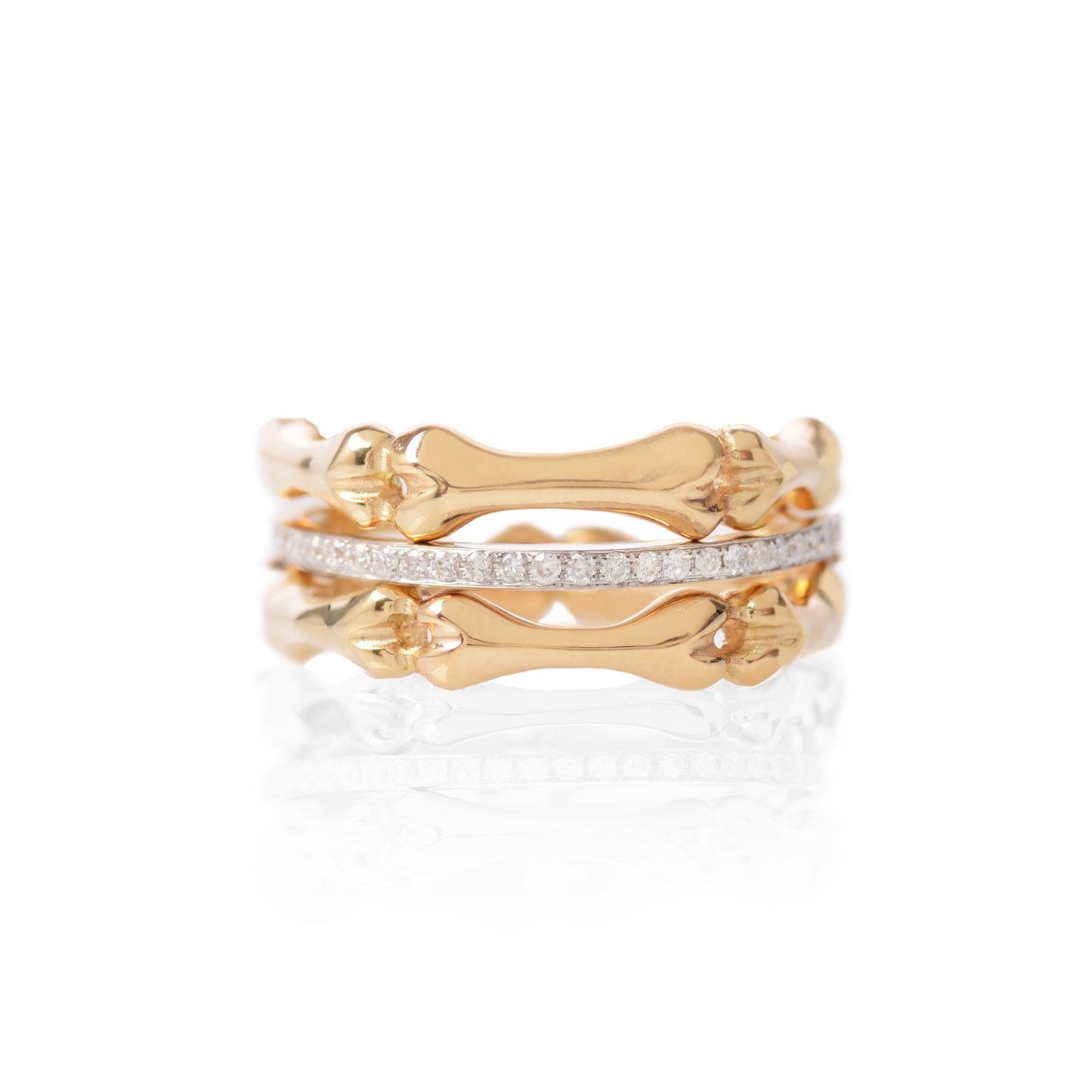 Gold Little Phalanx & White Gold Diamond Stack by McFarlane Fine Jewellery