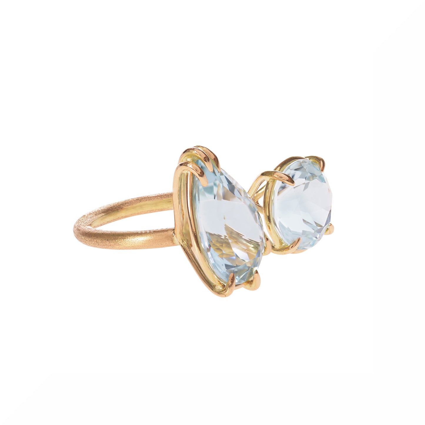 Aquamarine Duet Ring side view by McFarlane Fine Jewellery