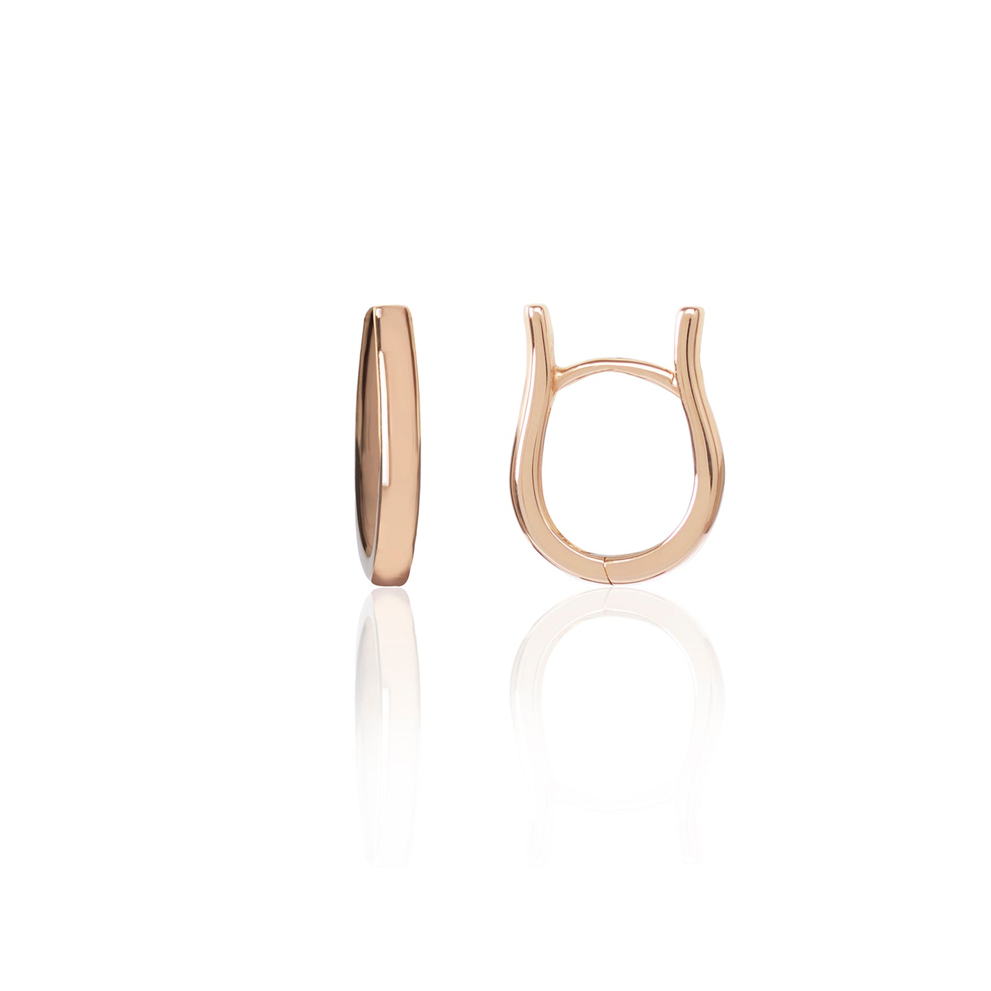 Rose Gold Loop Earrings side view by McFarlane Fine Jewellery