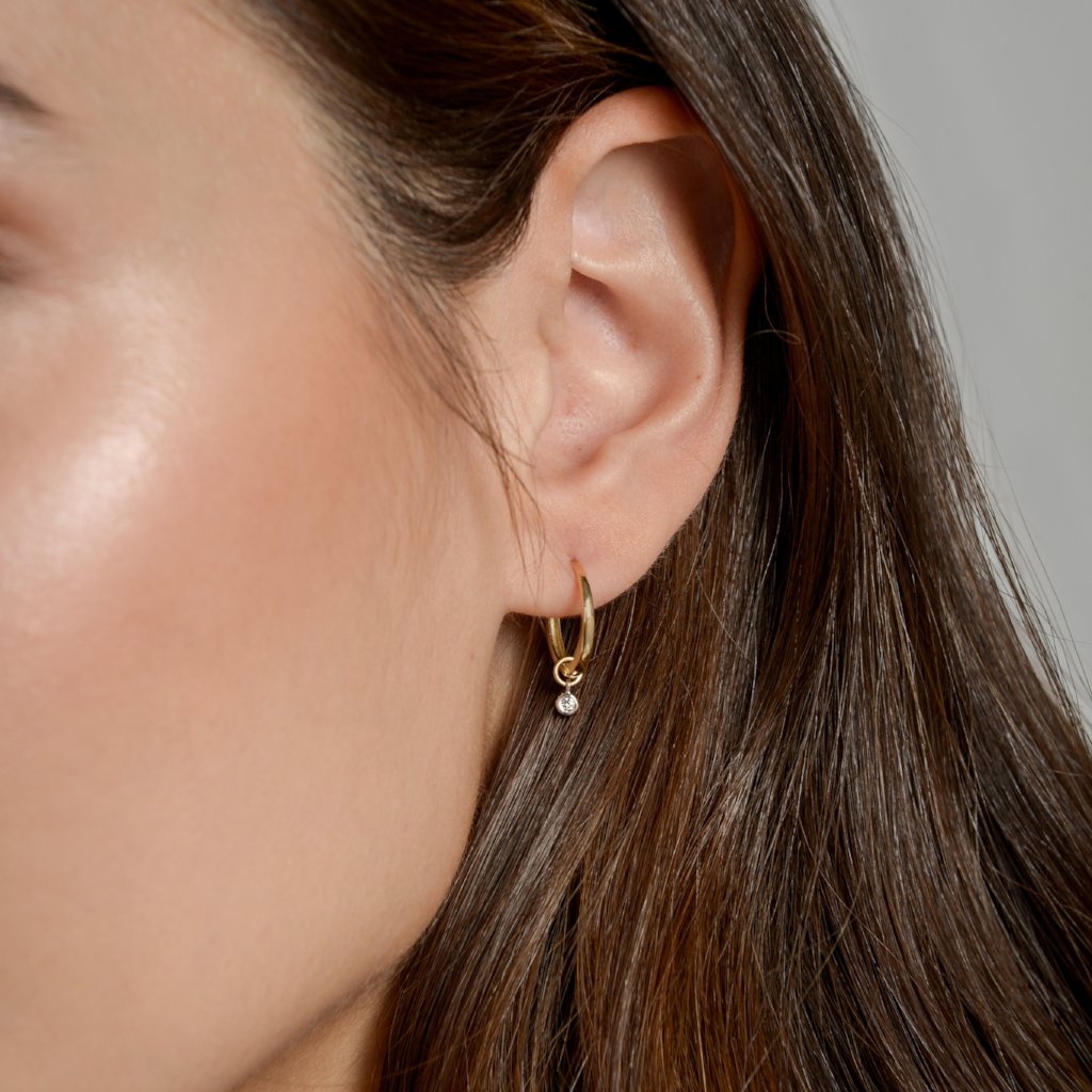 Diamond Pendant Gold Closed Hoop by McFarlane Fine Jewellery as worn by Anna