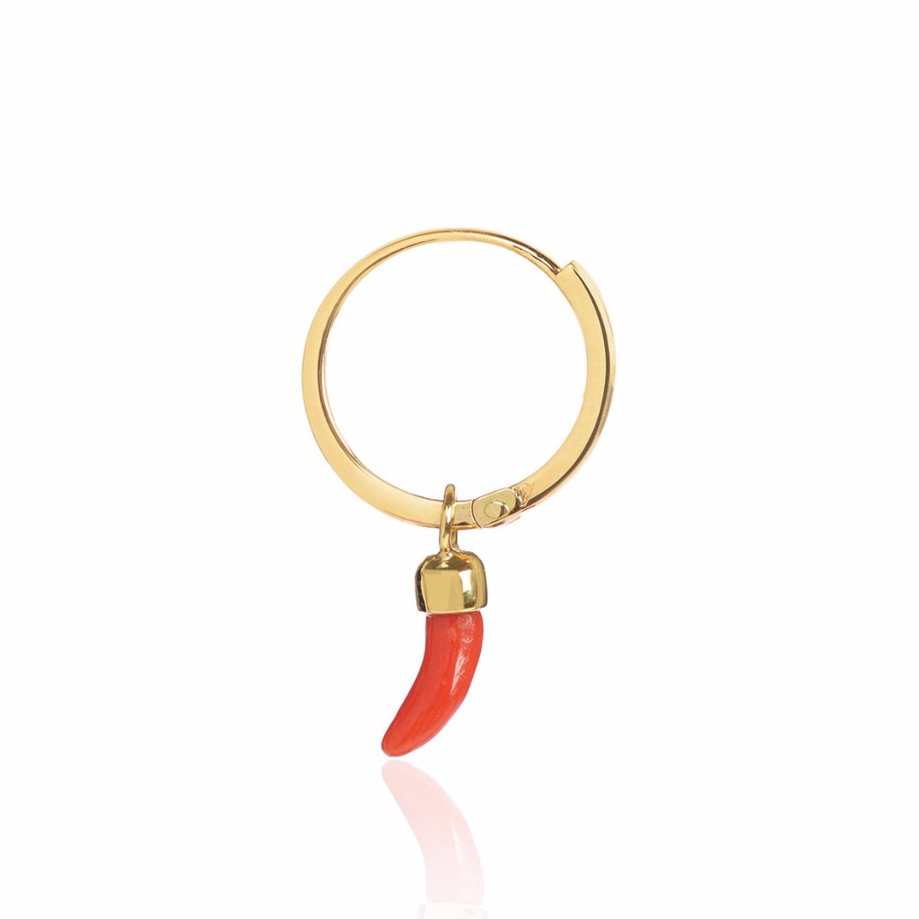 Little Chilli Gold Closed Hoop side view by McFarlane Fine Jewellery