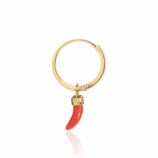 Little Chilli Gold Closed Hoop side view by McFarlane Fine Jewellery