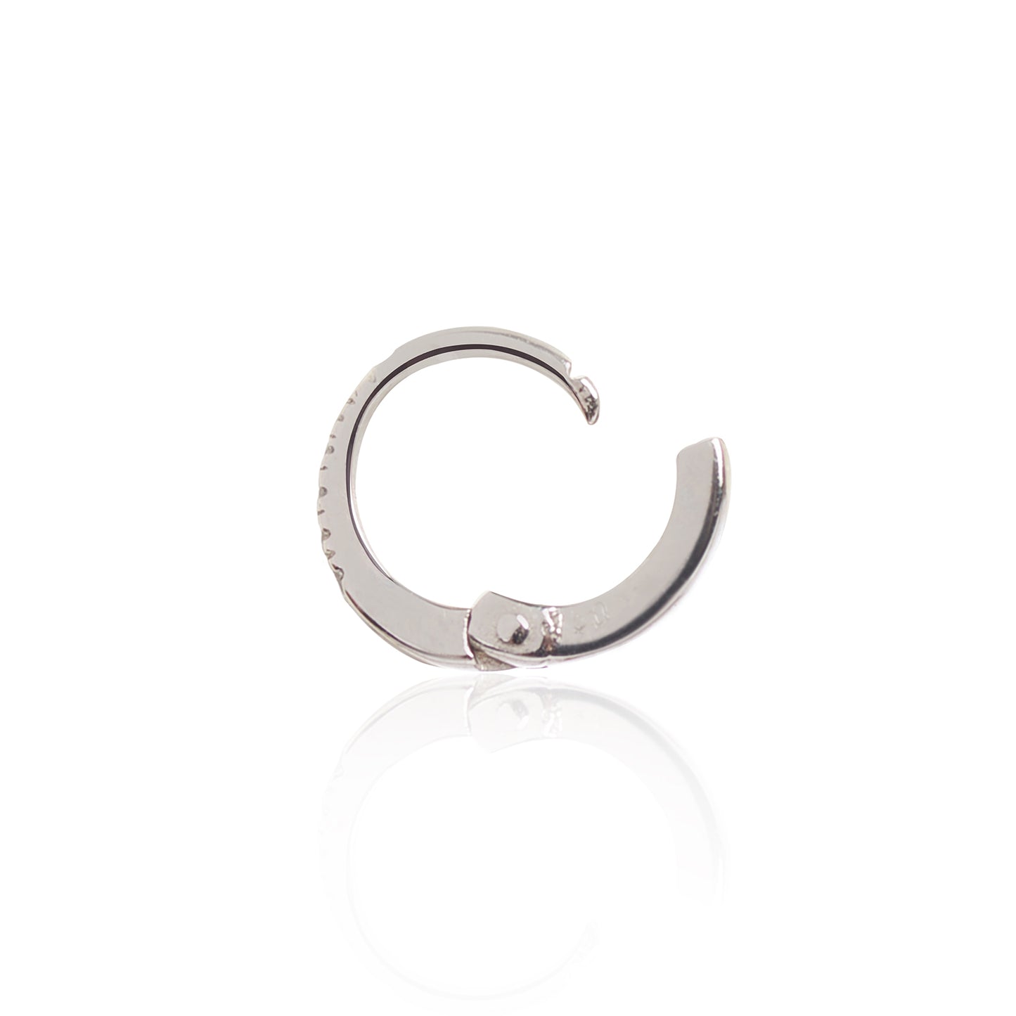 18ct White Gold Diamond Huggy side view by McFarlane Fine Jewellery