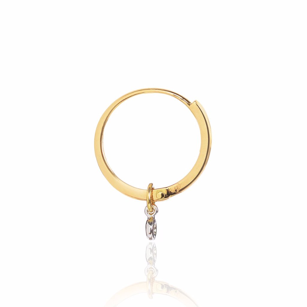 Diamond Pendant Gold Closed Hoop side view by McFarlane Fine Jewellery