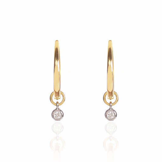 Diamond Pendant Gold Closed Hoops front view by McFarlane Fine Jewellery