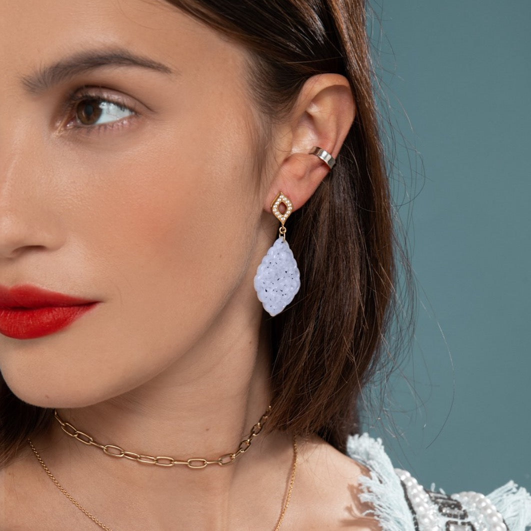 Lilian wearing the White Gold Ear Cuff by McFarlane Fine Jewellery