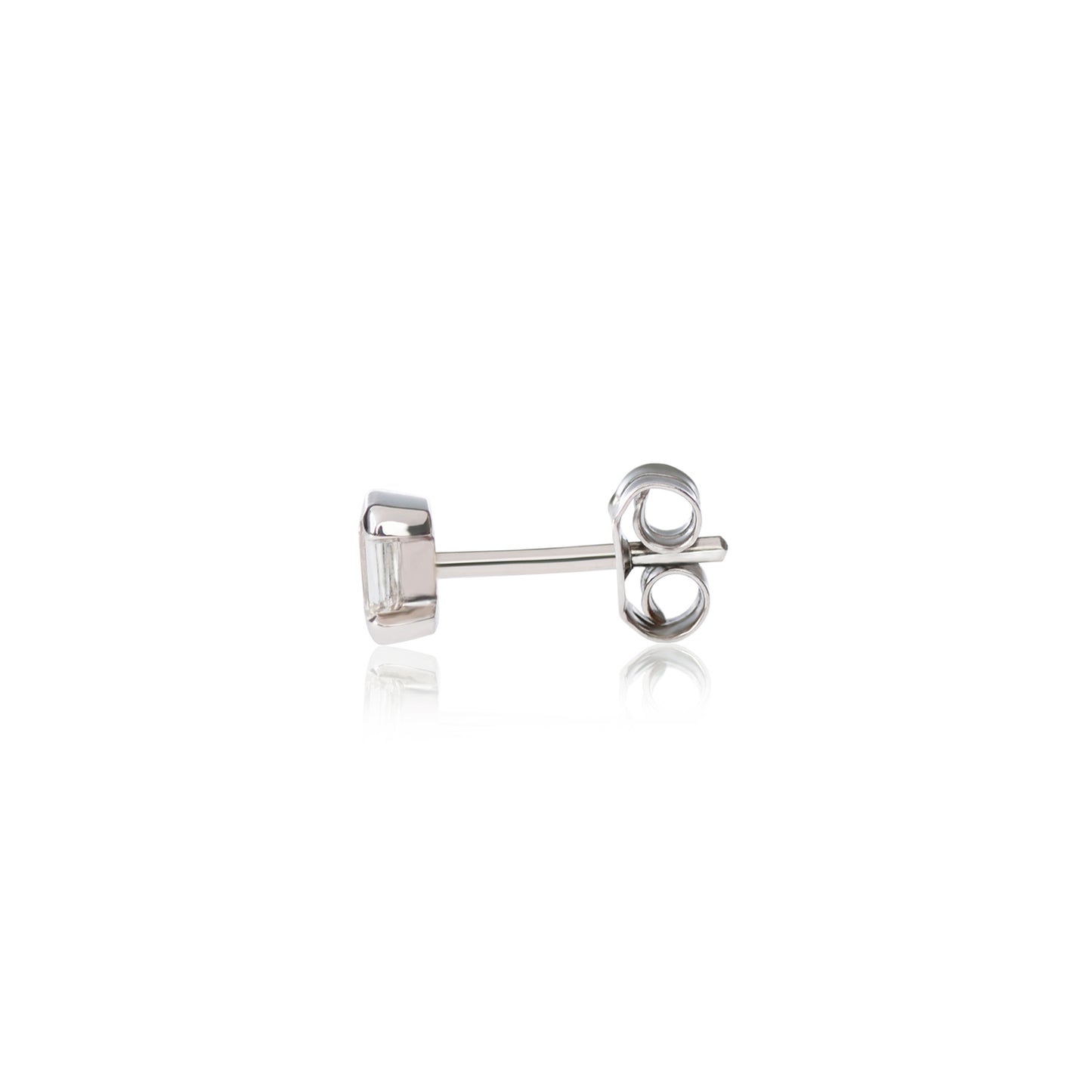 Baguette Diamond Stud side view by McFarlane Fine Jewellery