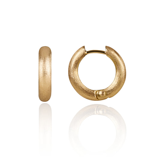 Chunky Matt Gold Hoop Earrings