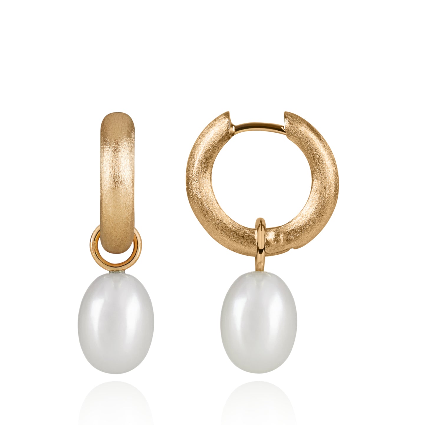Chunky Matt Gold Hoop Earrings side view 2 by McFarlane Fine Jewellery
