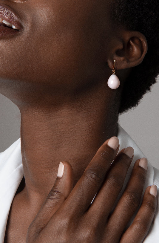 Pink Opal Earring Pendants by McFarlane Fine Jewellery