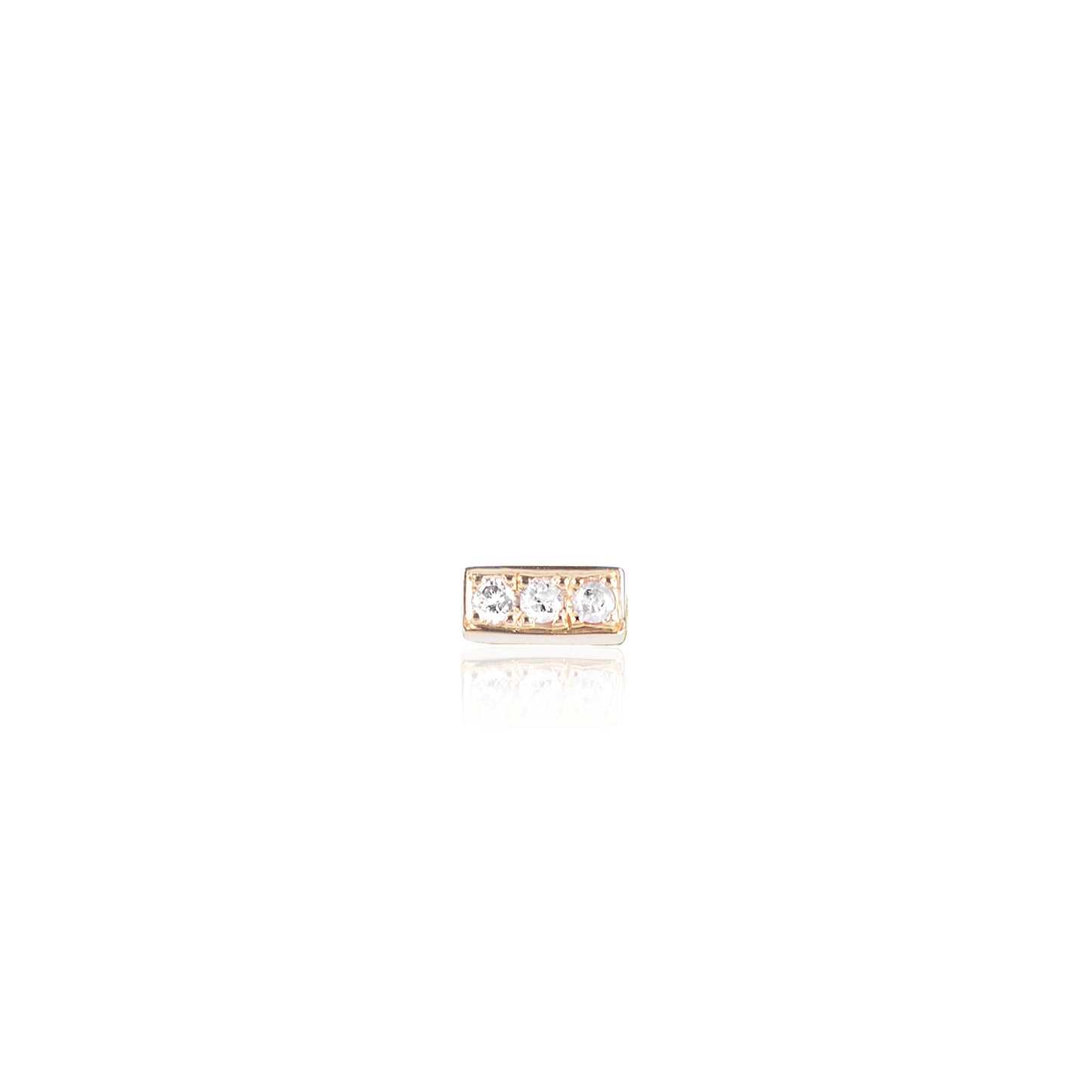 3 Diamond Bar Stud in 18ct yellow gold by McFarlane Fine Jewellery