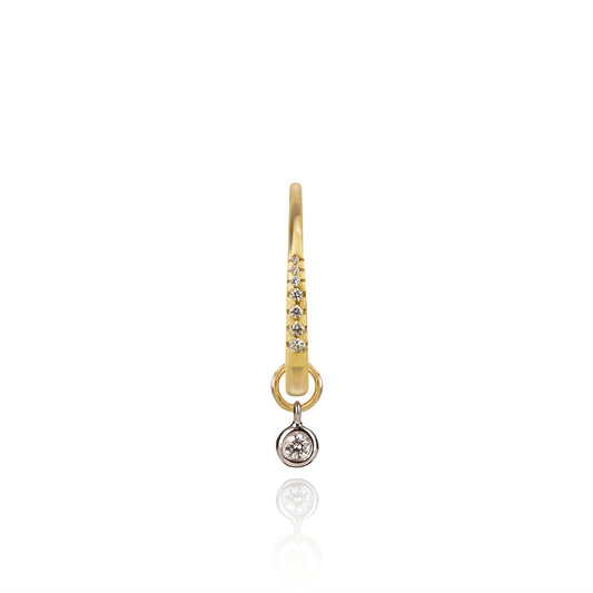 Diamond Studded Gold Closed Hoop with Diamond Pendant by McFarlane Fine Jewellery