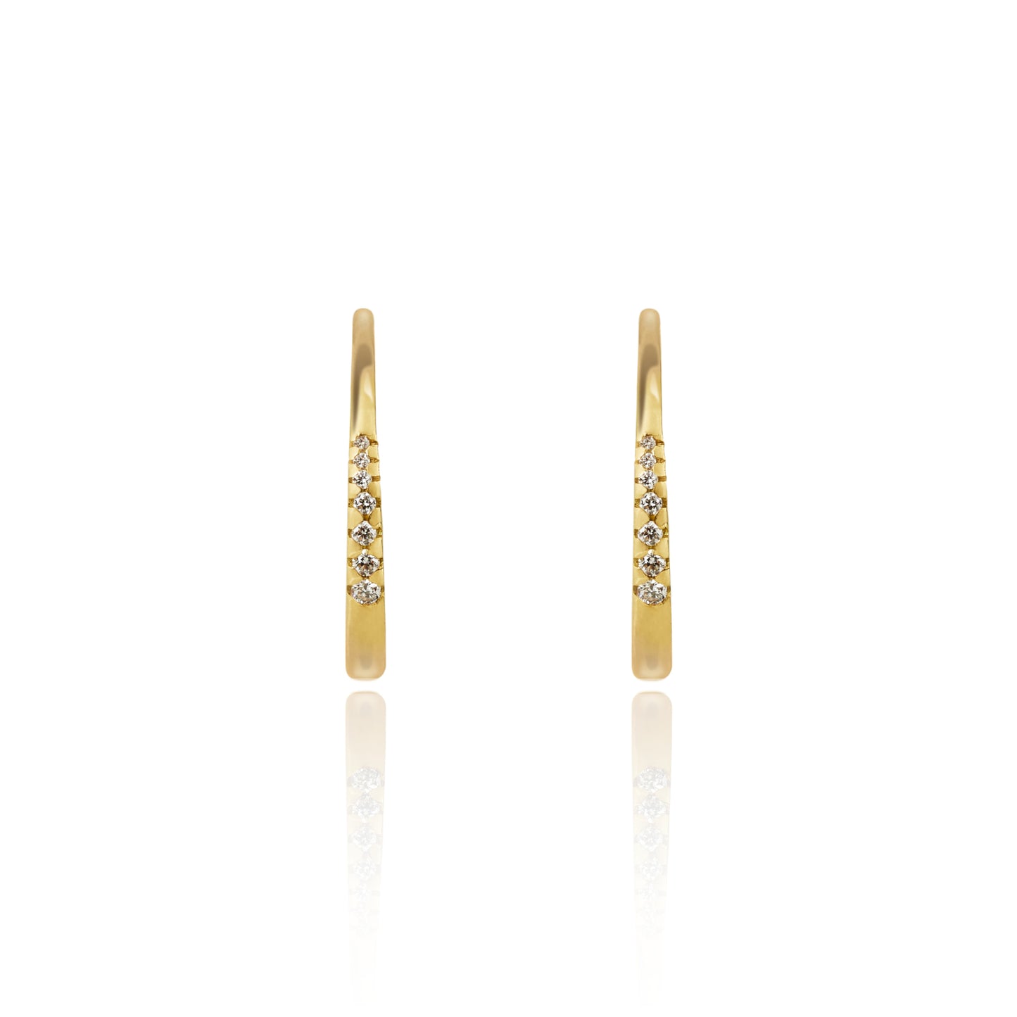 Diamond Studded Gold Closed Hoops Front View by McFarlane Fine Jewellery