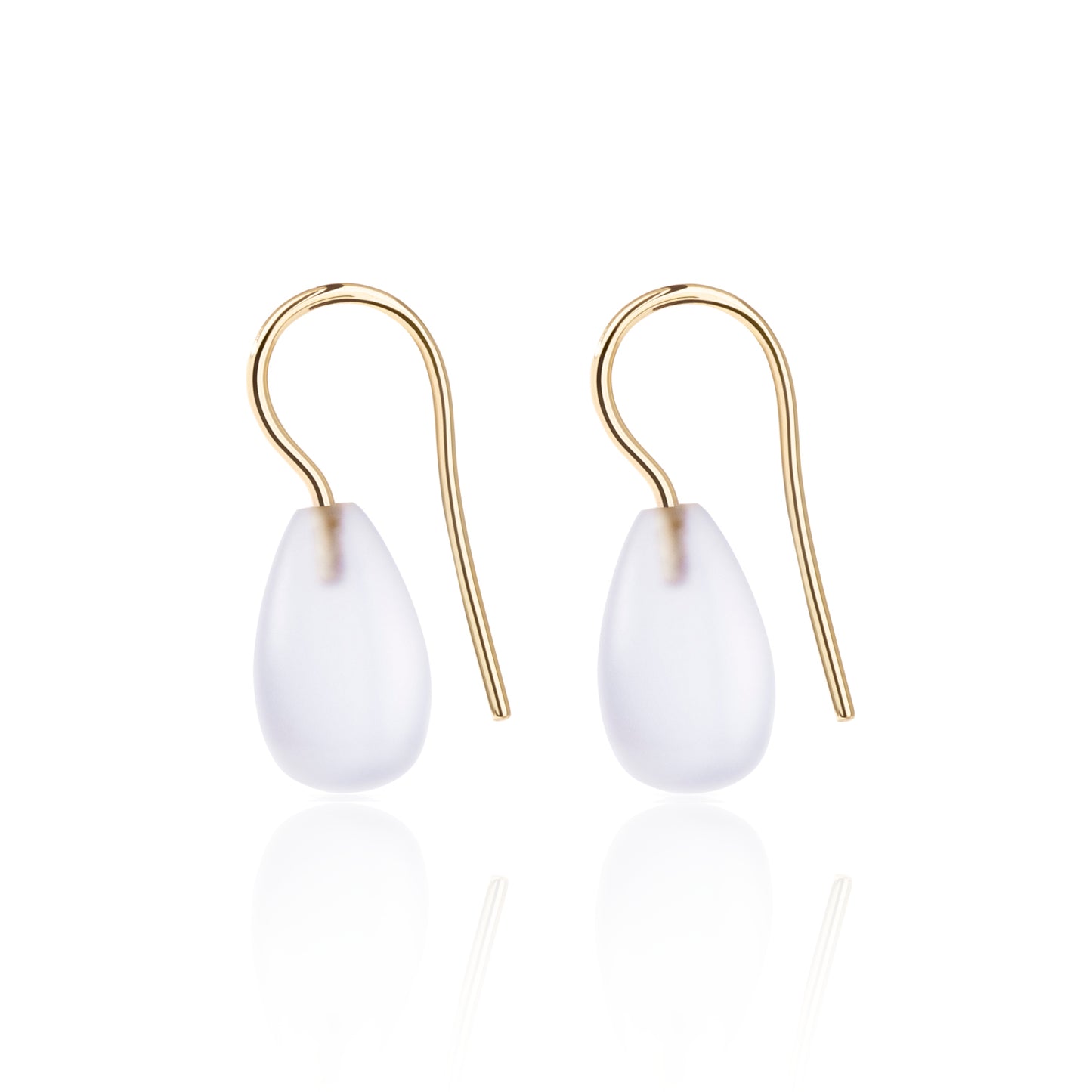 Frosted Quartz Earrings Medium