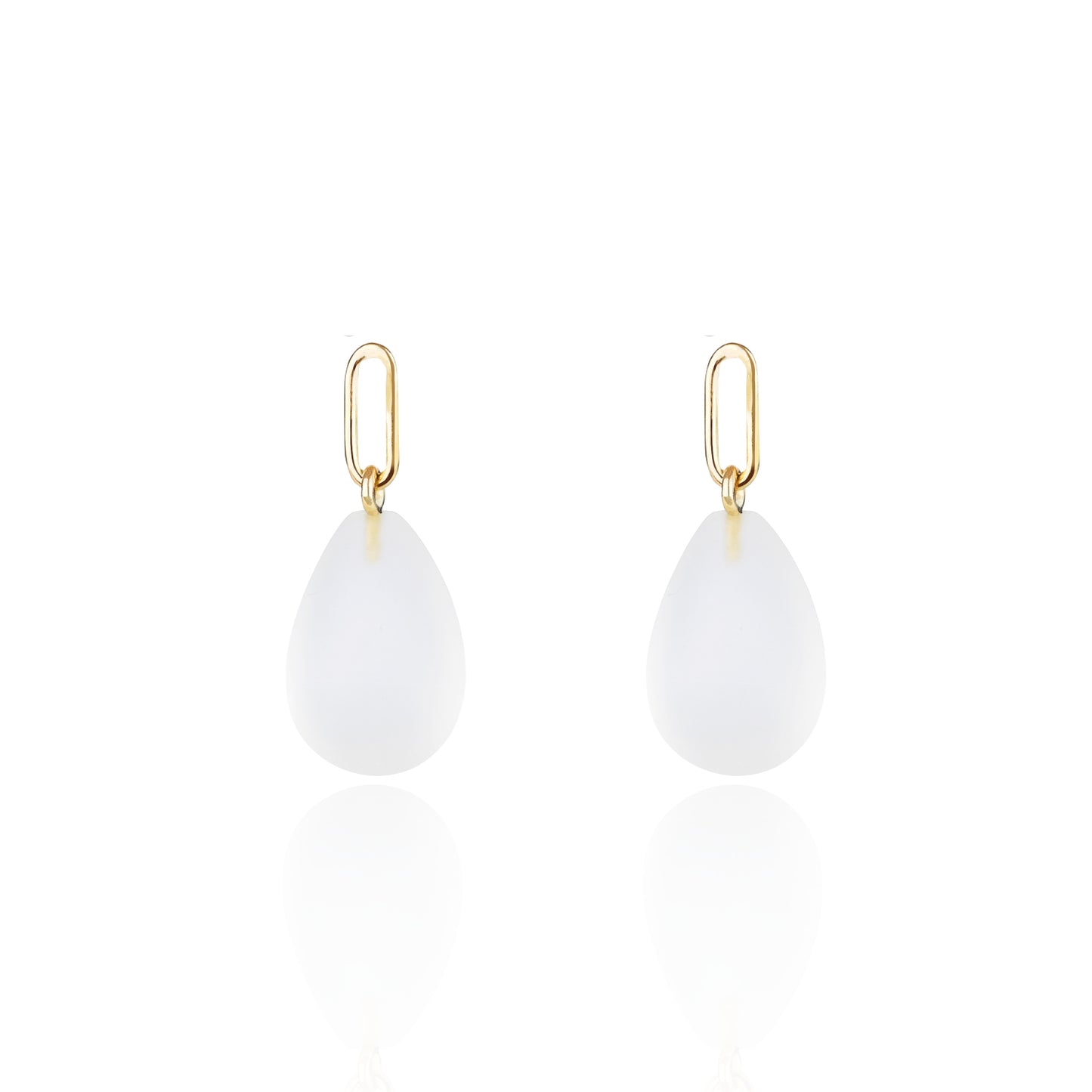 Frosted Skinny Quartz Earring Pendants
