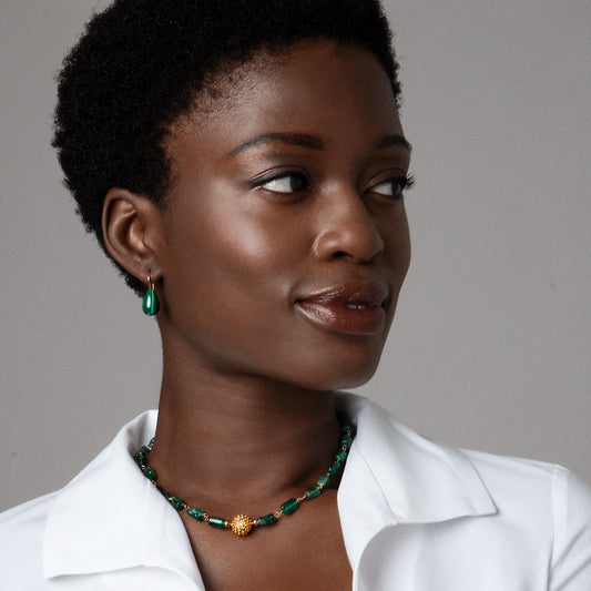 Malachite Earrings Large