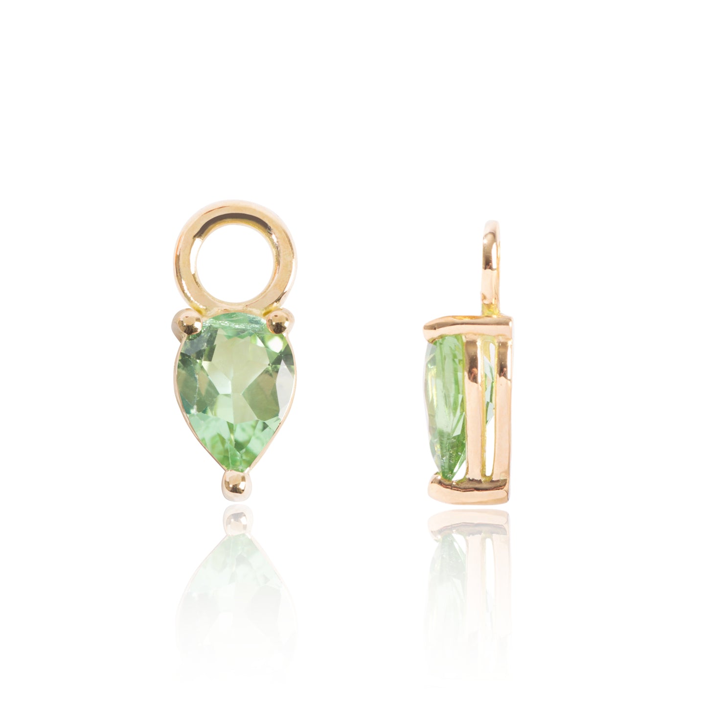 Light Green Tourmaline Earring Pendants Side View by McFarlane Fine Jewellery