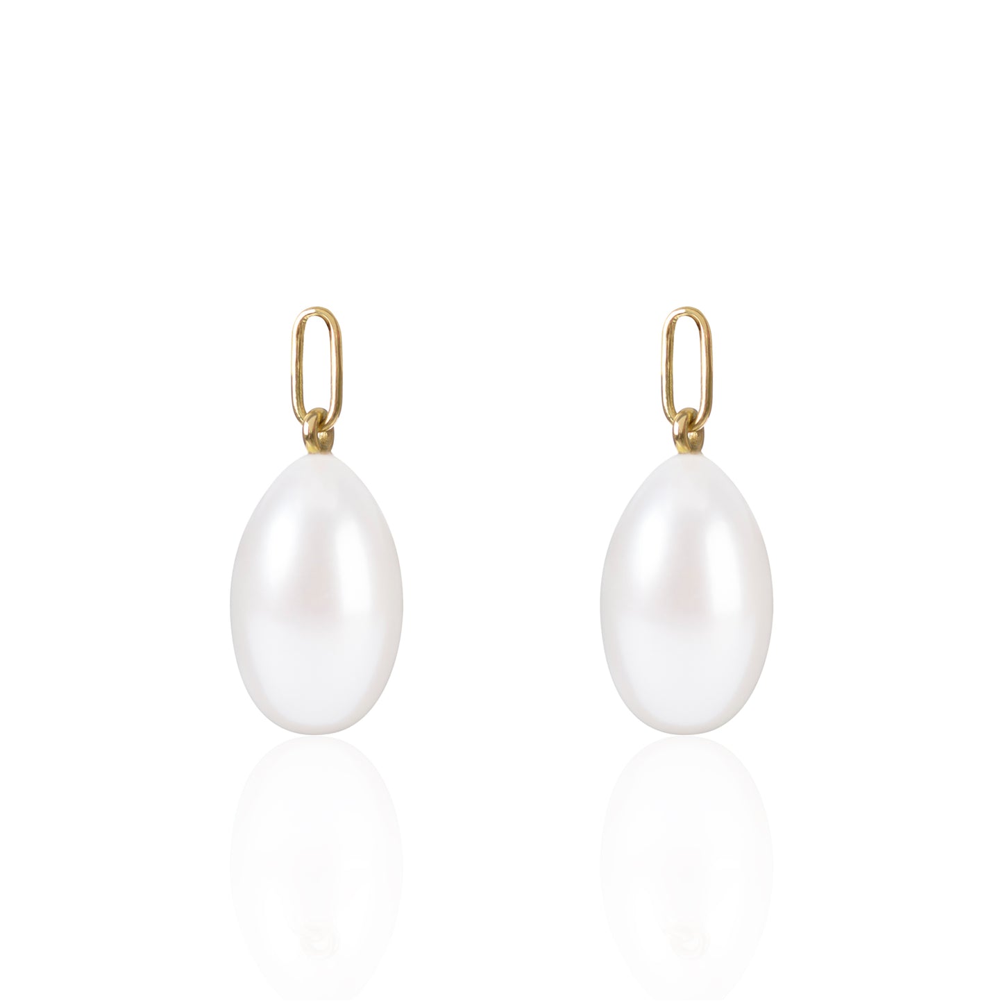 Elongated White Pearl Earring Pendants by McFarlane Fine Jewellery