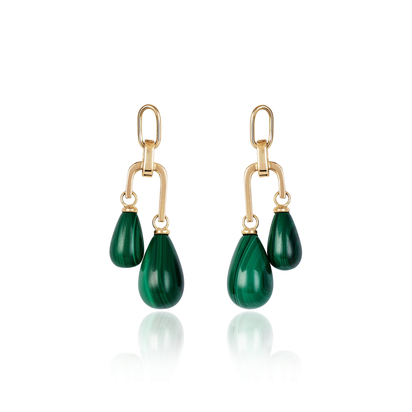 Malachite Waterfall Earring Pendants by McFarlane Fine Jewellery