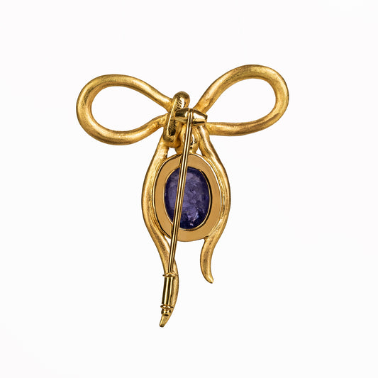 Tanzanite Bow Brooch