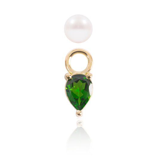 Mini Pearl and Tsavorite Earring Pendant Detached by McFarlane Fine Jewellery