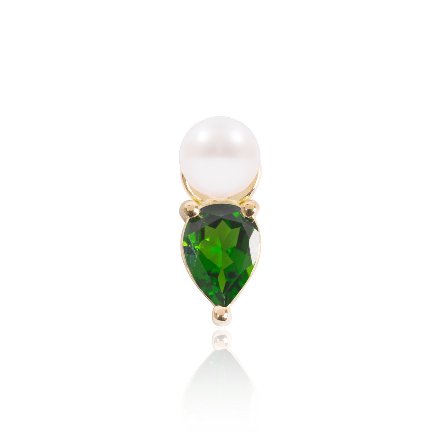 Mini Pearl & Tsavorite Earring Pendant by McFarlane Fine Jewellery