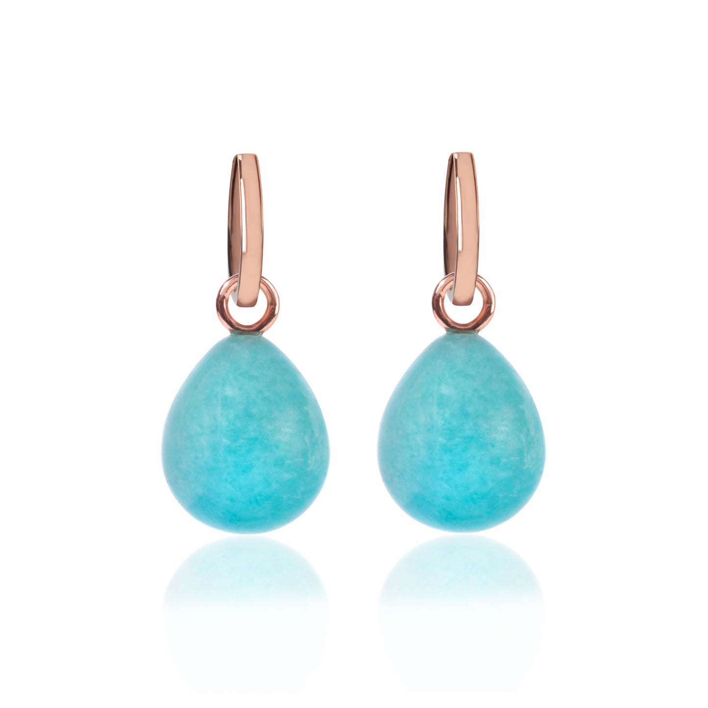 Rose Gold and Amazonite Pendant Earrings by McFarlane Fine Jewellery