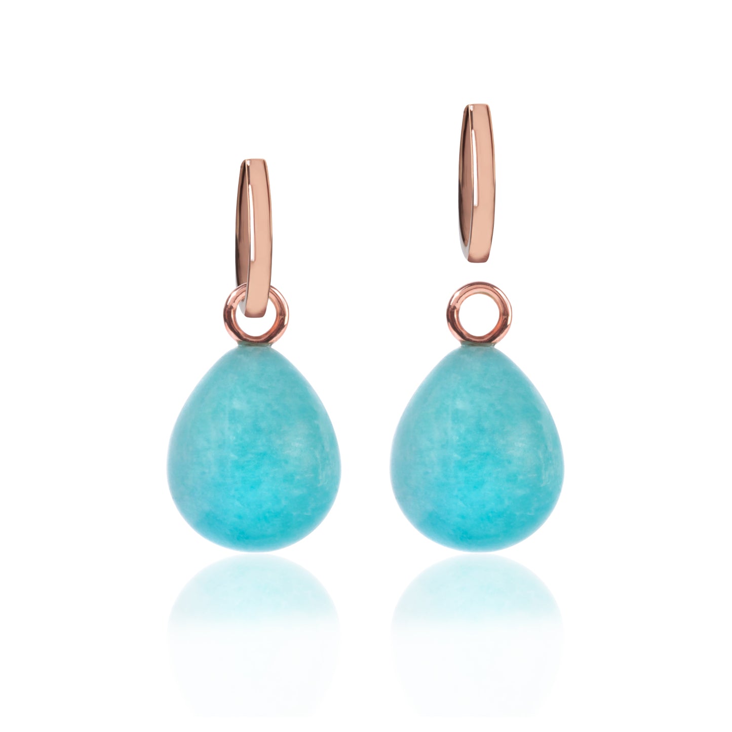 Rose Gold and Amazonite Pendant Earrings with detached pendant by McFarlane Fine Jewellery