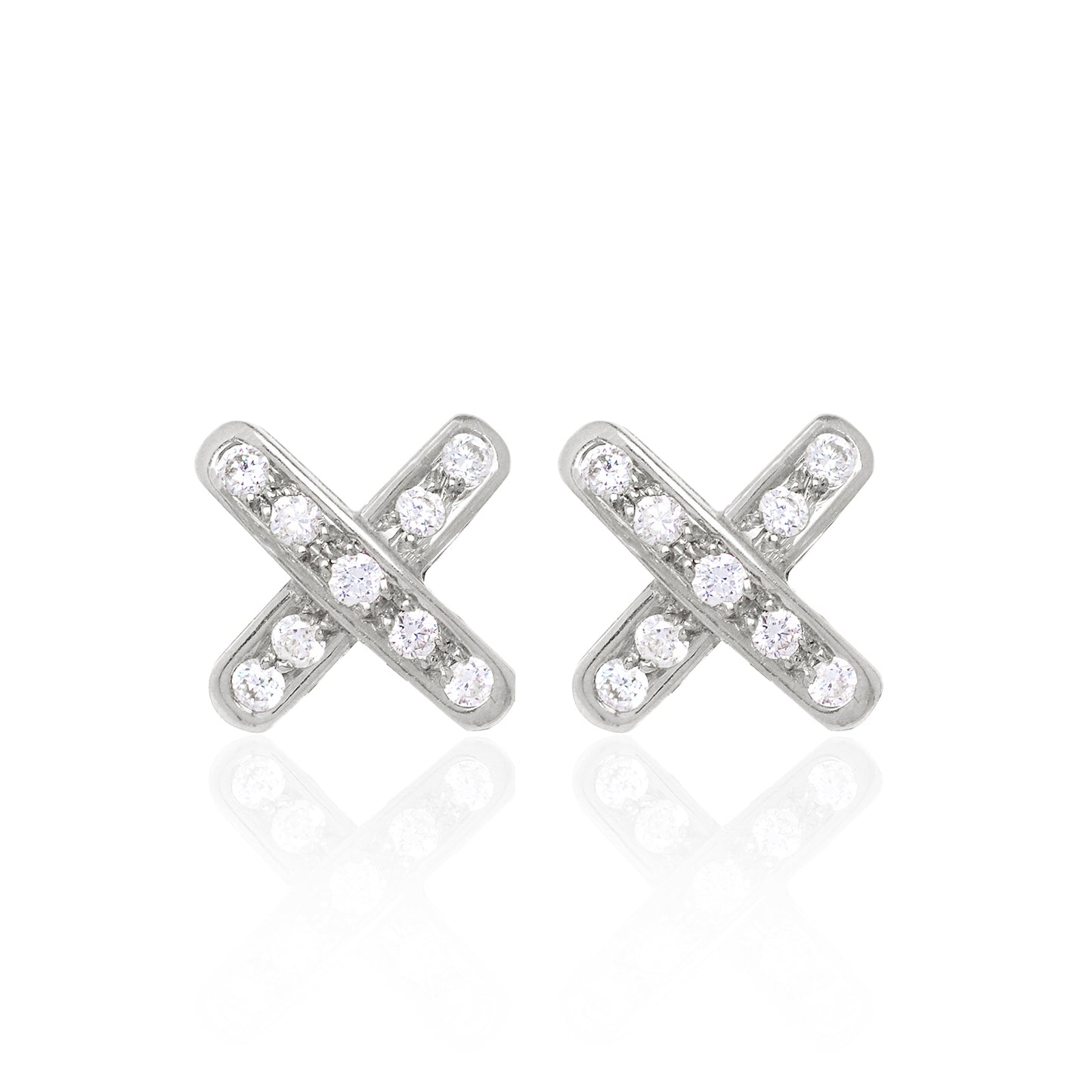 White Gold Diamond X Earrings