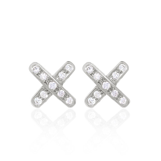 White Gold Diamond X Earrings