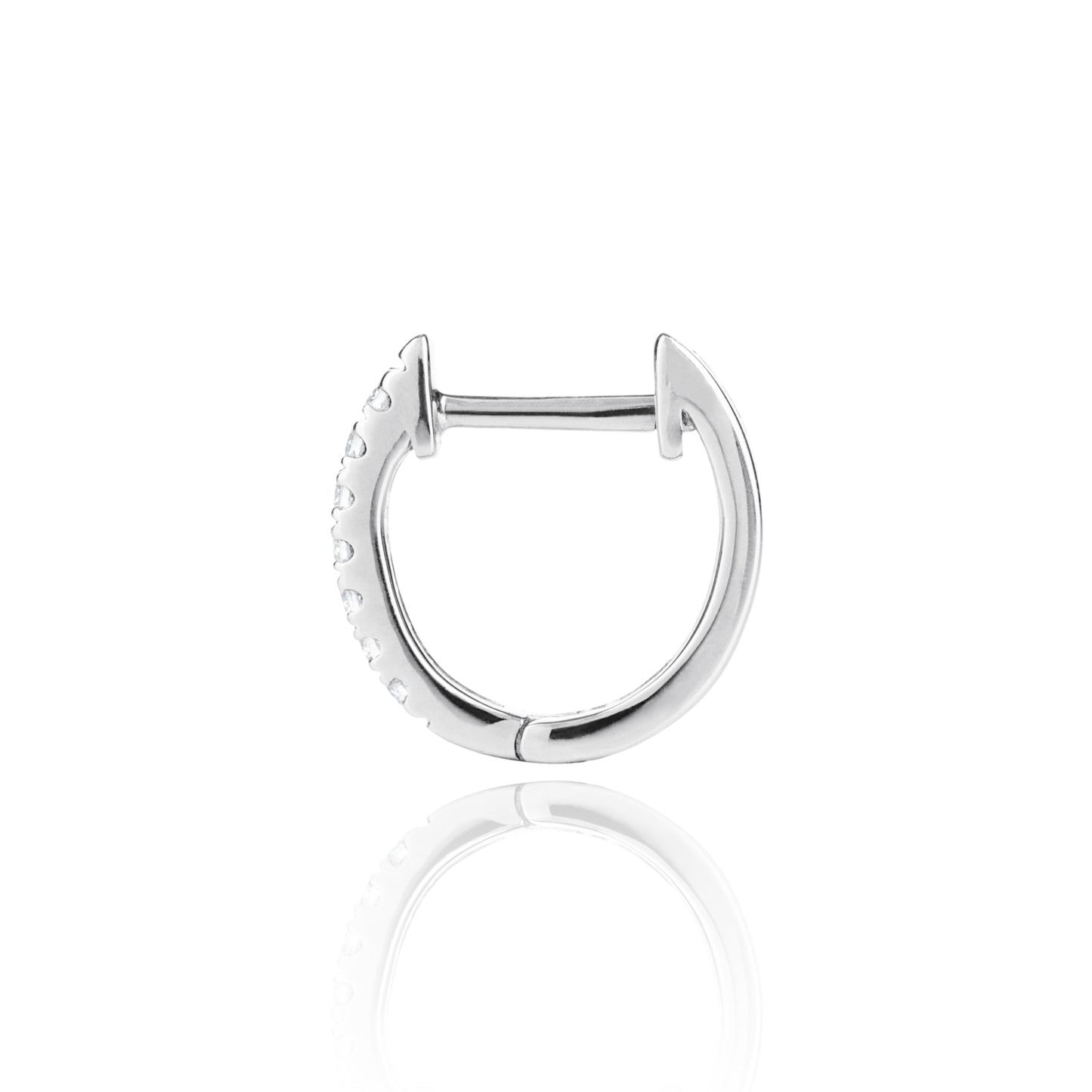 White Gold Diamond Huggy Medium side view by McFarlane Fine Jewellery