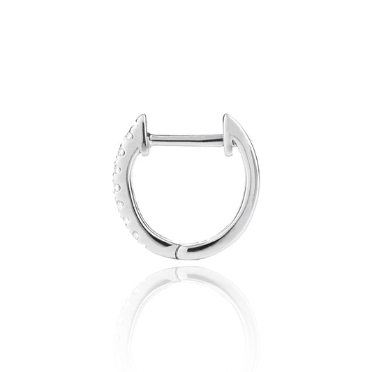 White Gold Diamond Huggy Medium side view by McFarlane Fine Jewellery