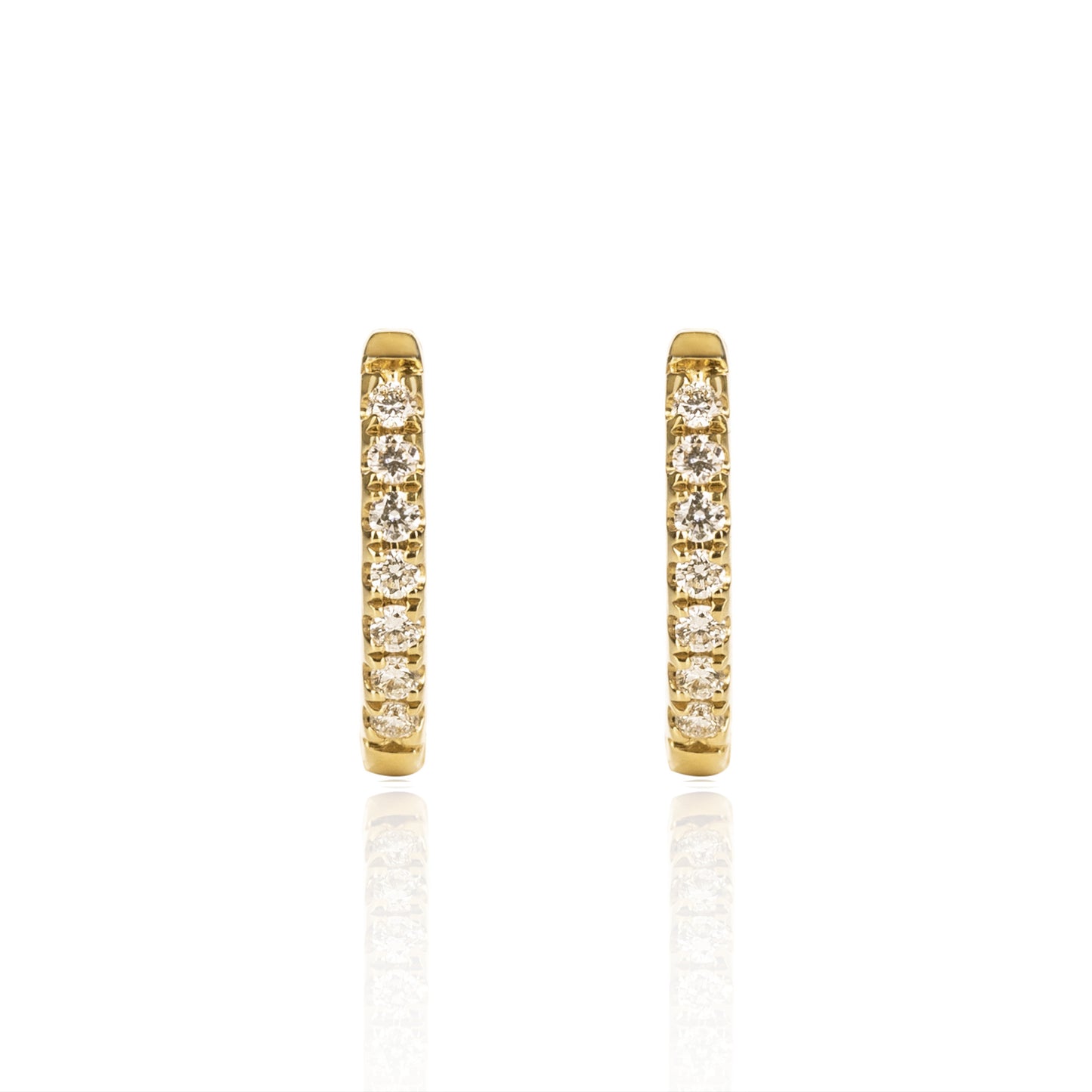 Yellow Gold Diamond Huggies Medium by McFarlane Fine Jewellery