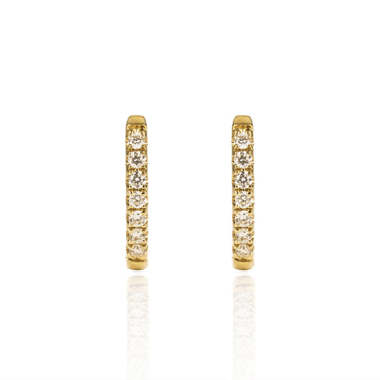 Yellow Gold Diamond Huggies Medium by McFarlane Fine Jewellery