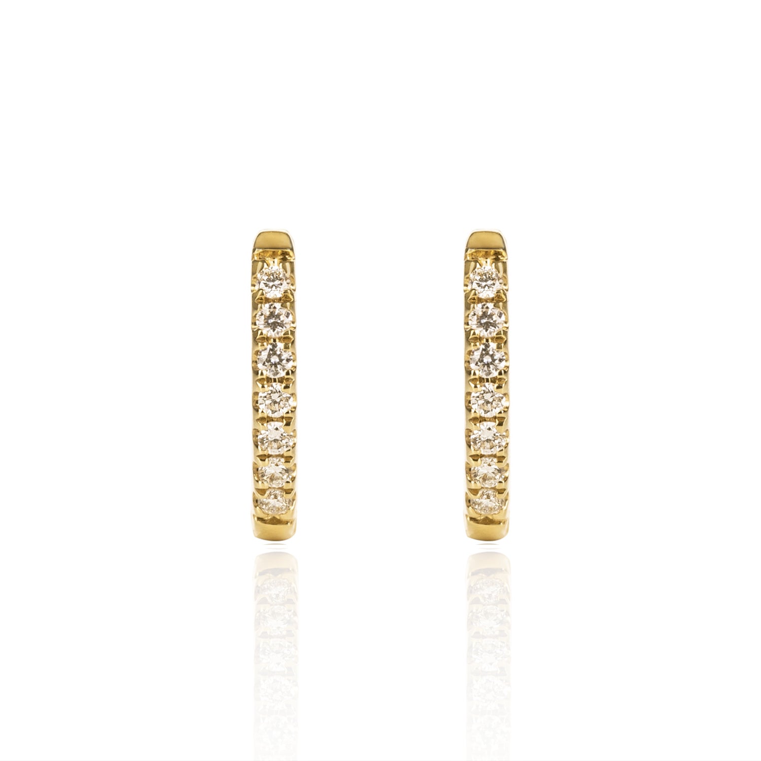 Yellow Gold Diamond Huggies Medium by McFarlane Fine Jewellery