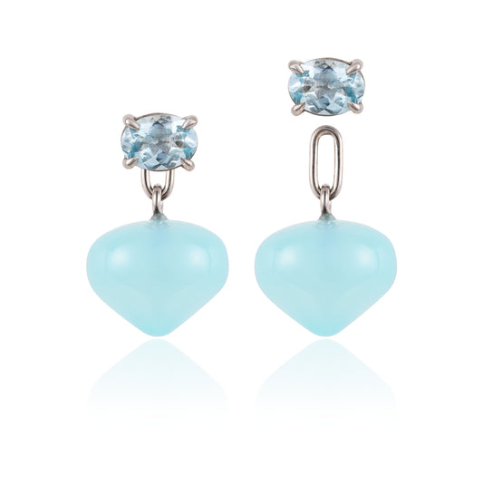 Aquamarine Drop in the Sea Earrings