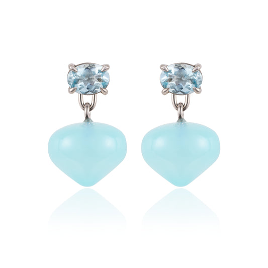 Aquamarine Drop in the Sea Earrings