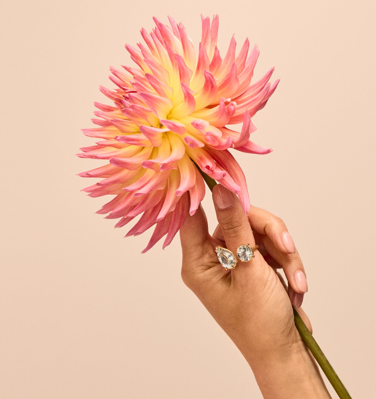 Aquamarine Duet Ring