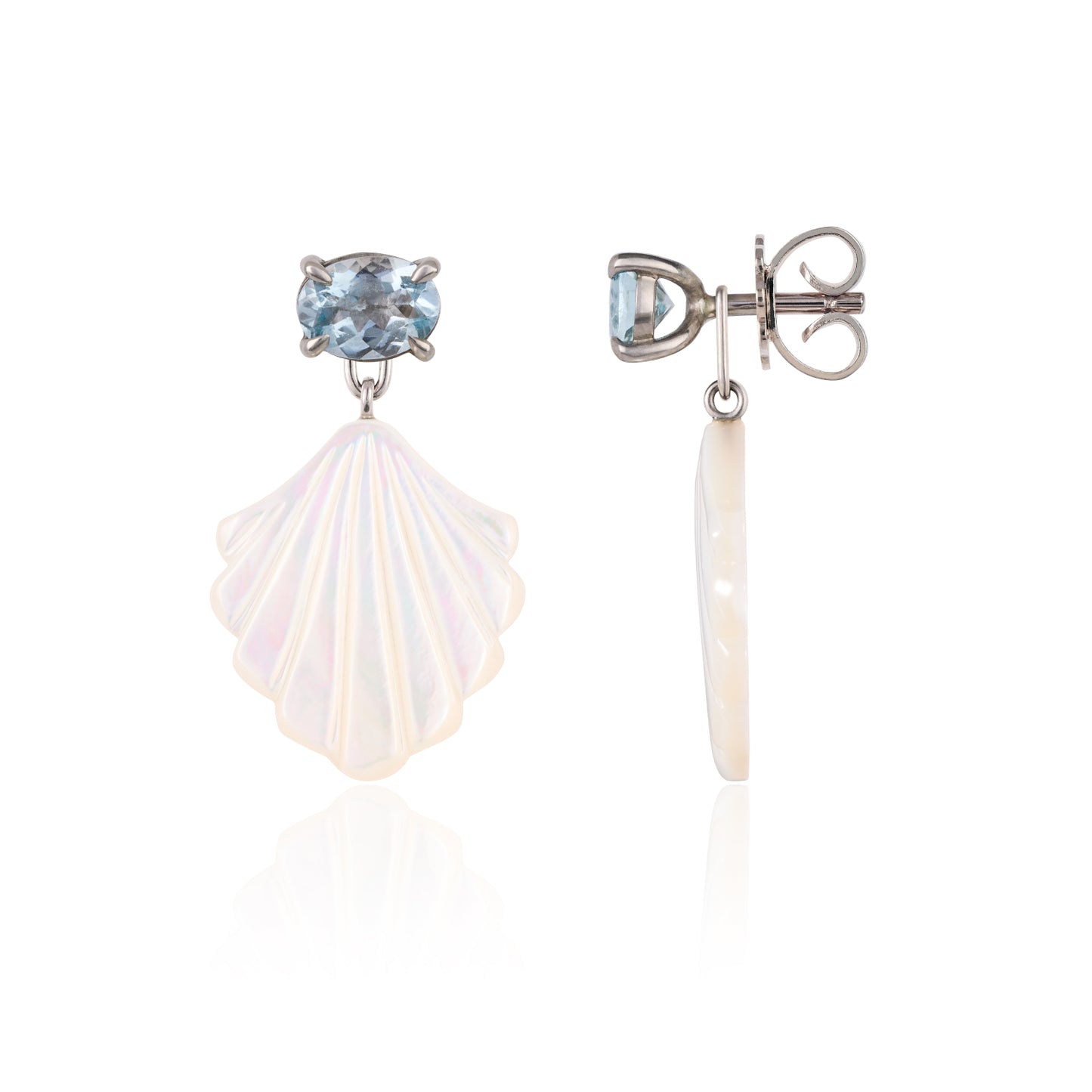 Aquamarine White Gold Muse Earrings