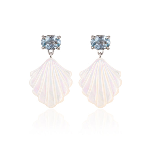 Aquamarine White Gold Muse Earrings