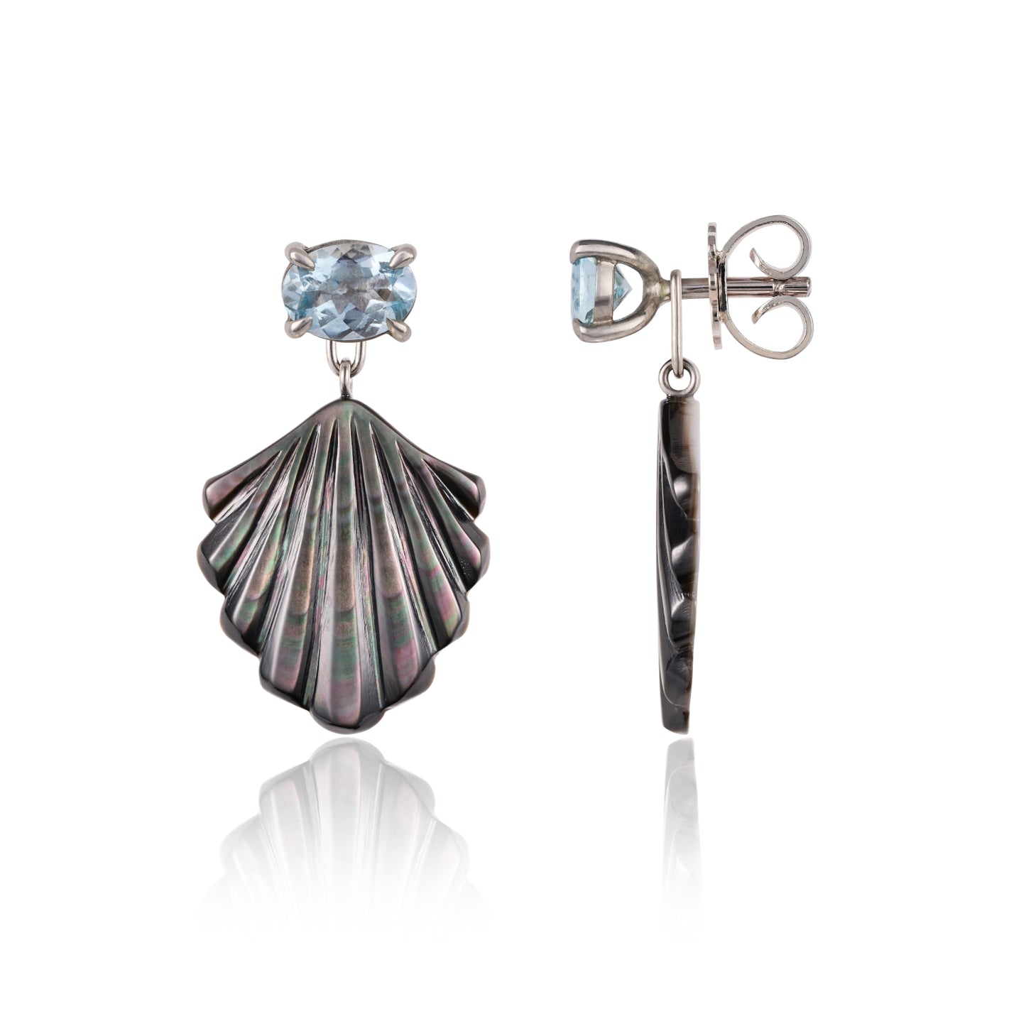 Aquamarine White Gold Siren Earrings