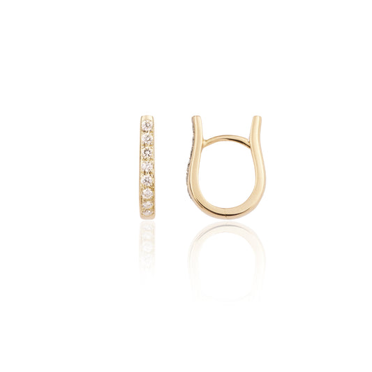 Diamond Yellow Gold Loop Earrings