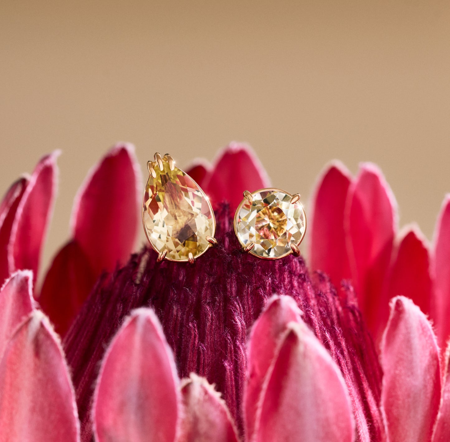 Lemon Citrine Duet Ring