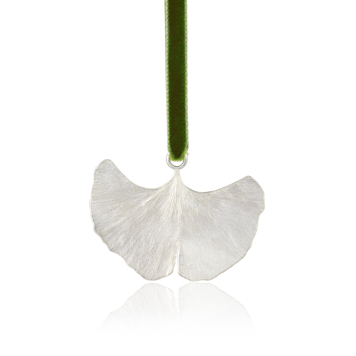 Memory Leaf on a Moss Green Velvet Ribbon