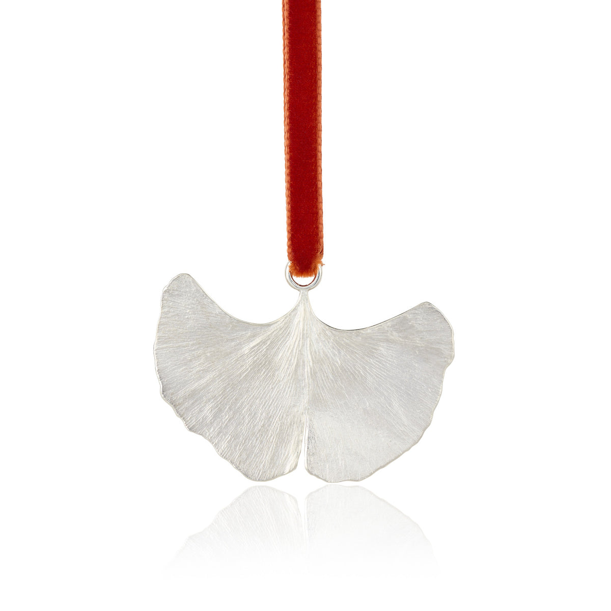 Memory Leaf on a Copper Red Velvet Ribbon