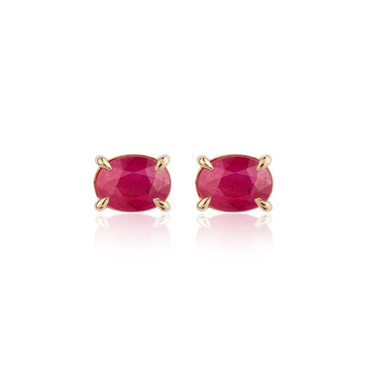 Ruby Oval Stud Earrings